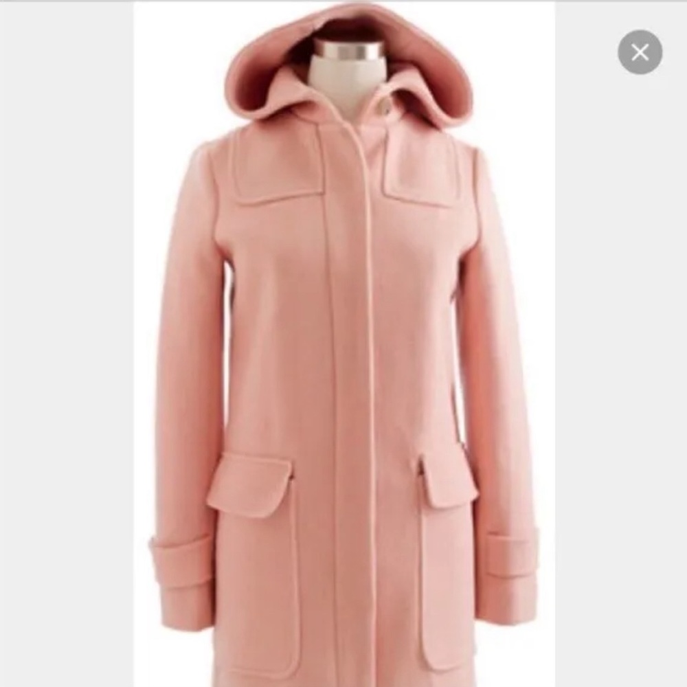 J. Crew Italian Stadium Cloth Wool Coat, pink, size 0